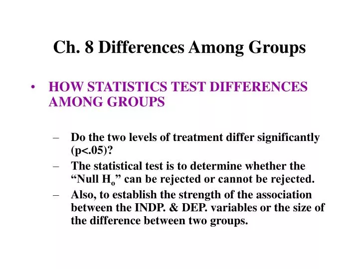ch 8 differences among groups