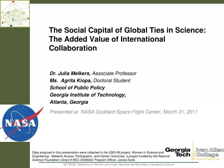 the social capital of global ties in science the added value of international collaboration