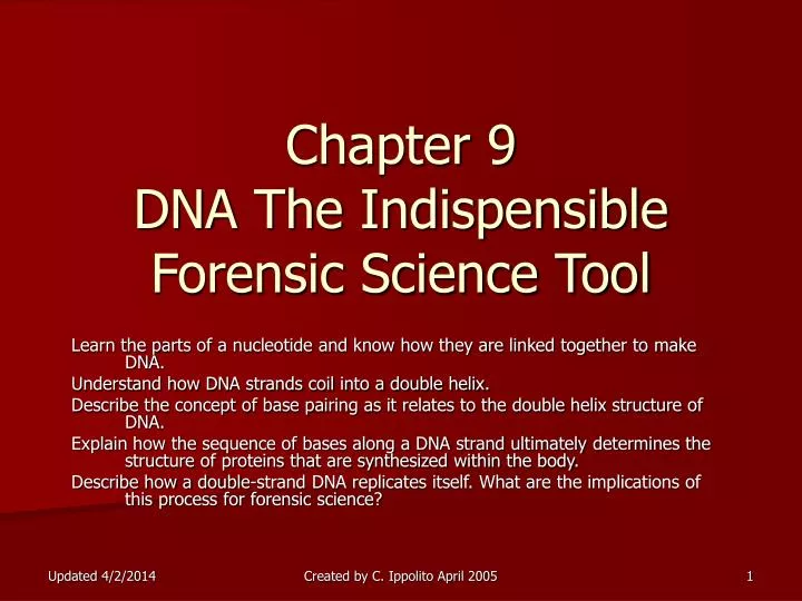 chapter 9 dna the indispensible forensic science tool