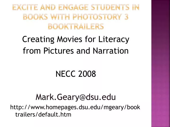 excite and engage students in books with photostory 3 booktrailers