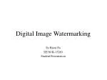 Digital Image Watermarking - slide 1