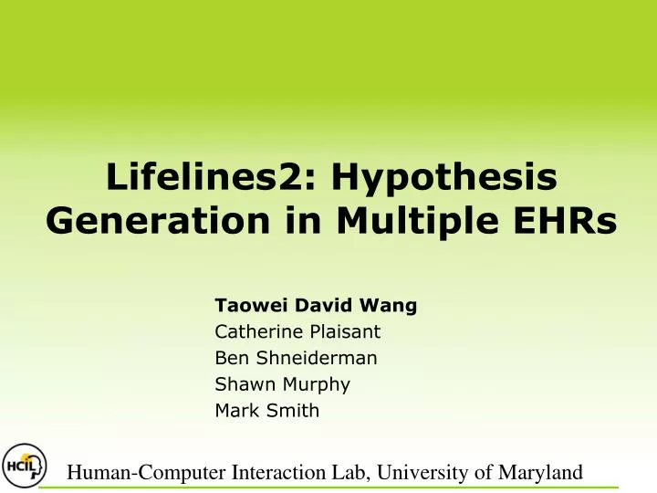 lifelines2 hypothesis generation in multiple ehrs