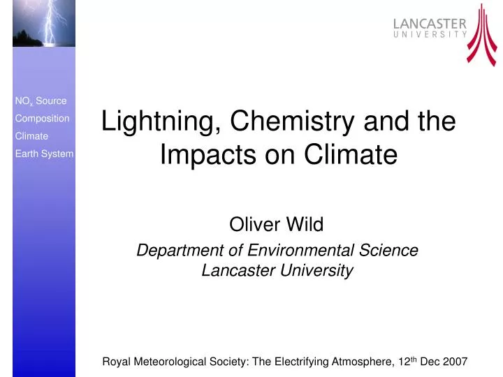 lightning chemistry and the impacts on climate