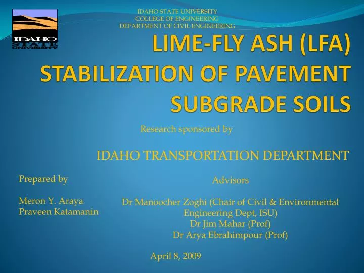 lime fly ash lfa stabilization of pavement subgrade soils