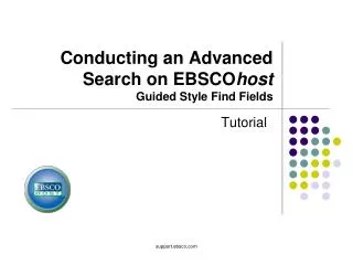 Conducting an Advanced Search on EBSCO host Guided Style Find Fields