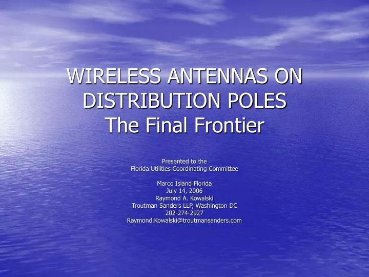 wireless antennas on distribution poles the final frontier