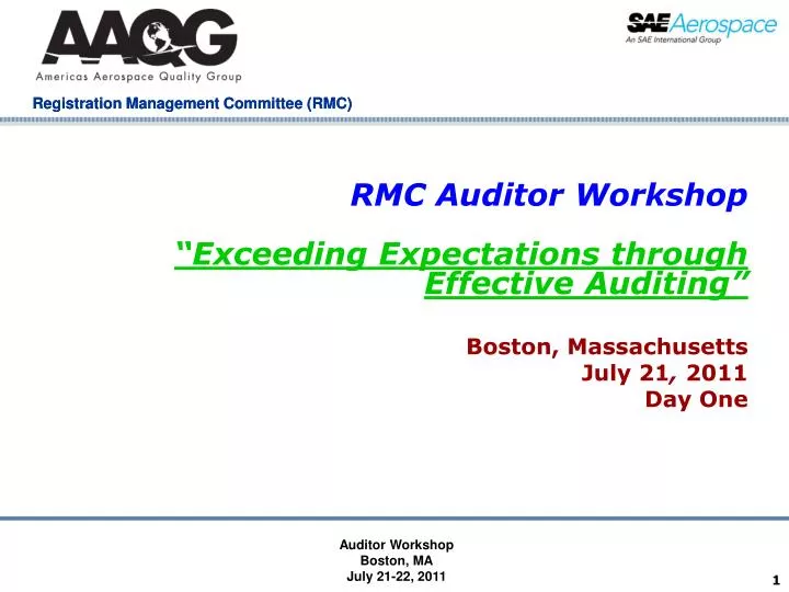 rmc auditor workshop exceeding expectations through effective auditing