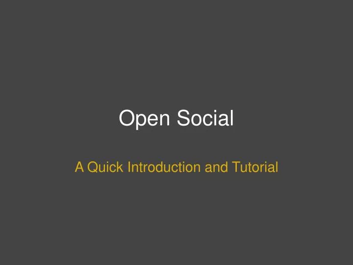 a quick introduction and tutorial