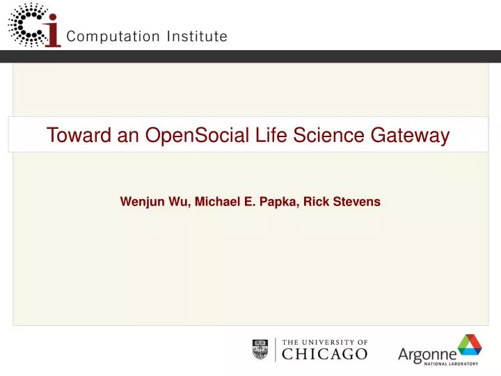 toward an opensocial life science gateway