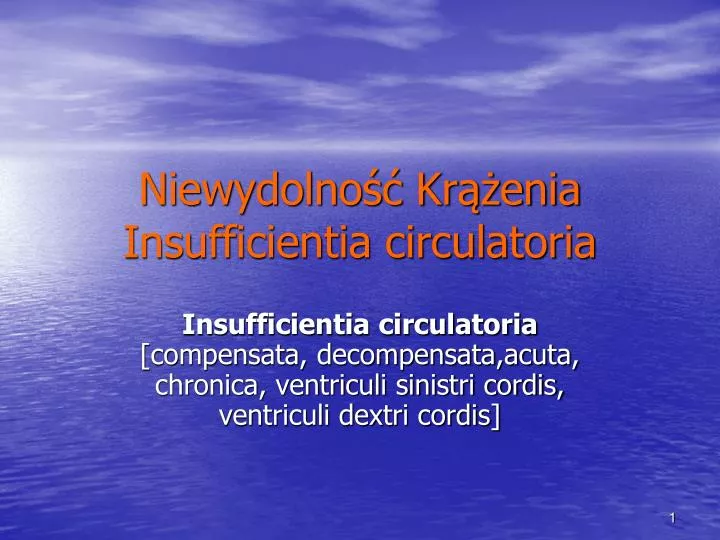 niewydolno kr enia insufficientia circulatoria