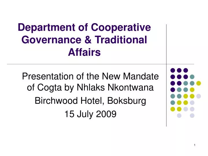 department of cooperative governance traditional affairs