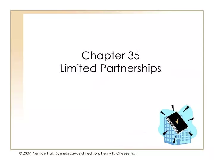 chapter 35 limited partnerships