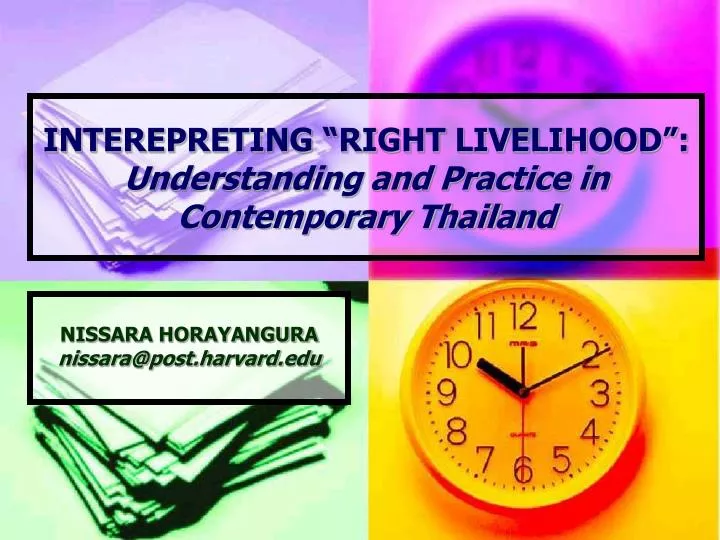 interepreting right livelihood understanding and practice in contemporary thailand