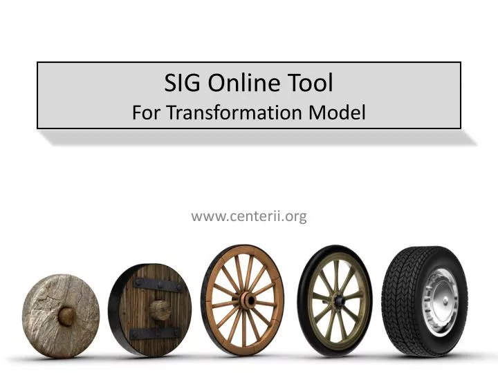 sig online tool for transformation model