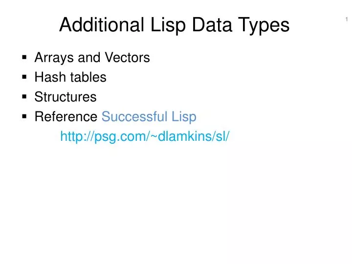 additional lisp data types