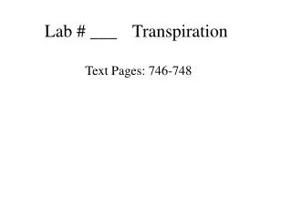 Lab # ___ 	Transpiration
