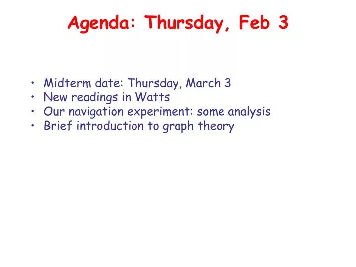 agenda thursday feb 3
