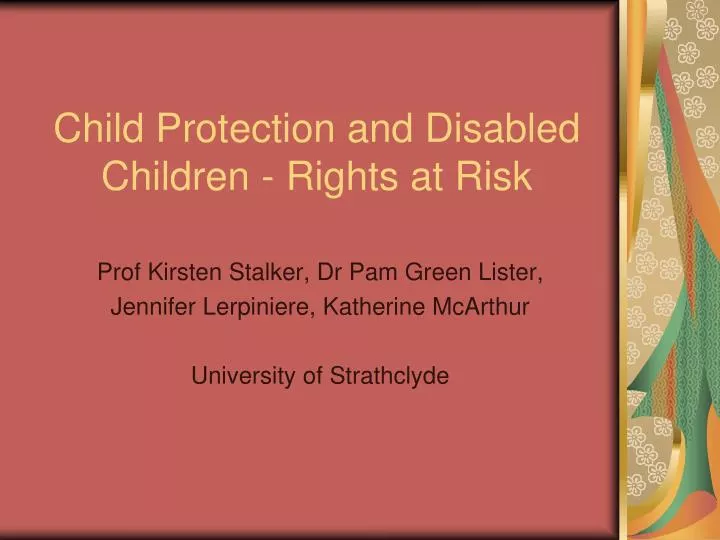 child protection and disabled children rights at risk