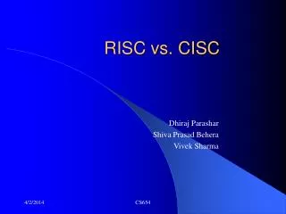 RISC vs. CISC