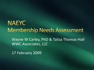 NAEYC Membership Needs Assessment