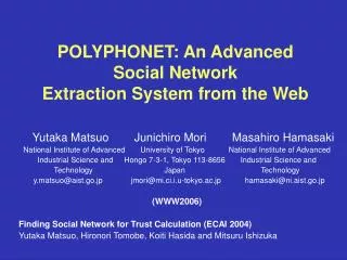 POLYPHONET: An Advanced Social Network Extraction System from the Web