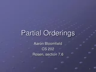 Partial Orderings