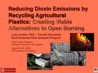 Reducing Dioxin Emissions by Recycling Agricultural Plastics: Creating Viable Alternatives to Open Burning