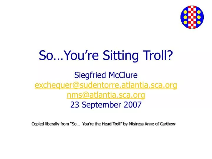 so you re sitting troll