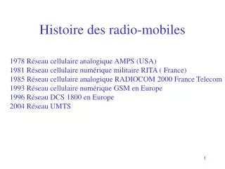 Histoire des radio-mobiles