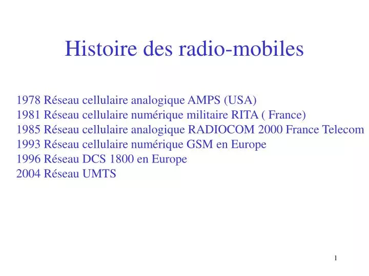 histoire des radio mobiles