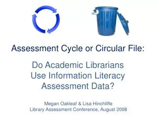 Assessment Cycle or Circular File: Do Academic Librarians Use Information Literacy Assessment Data?