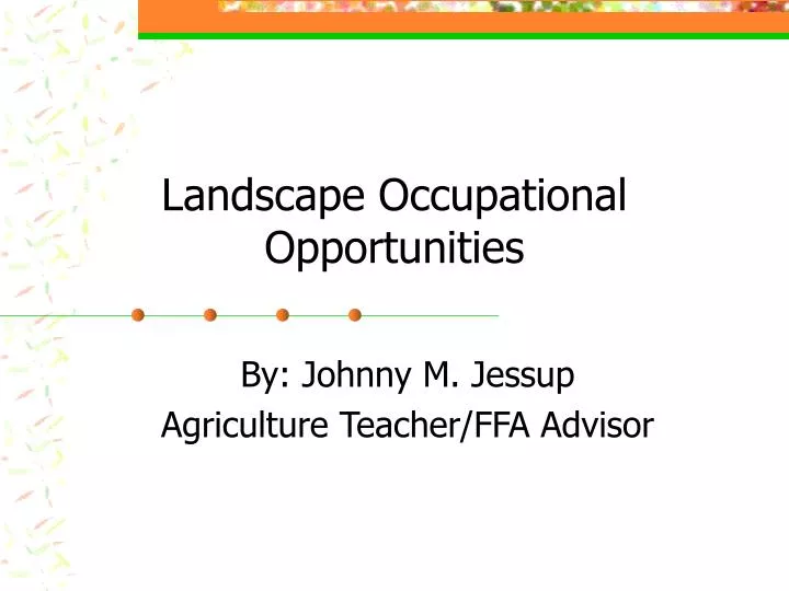 landscape occupational opportunities