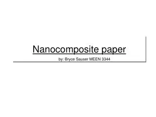 Nanocomposite paper