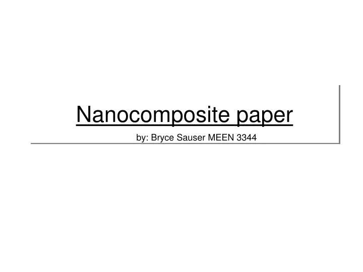 nanocomposite paper