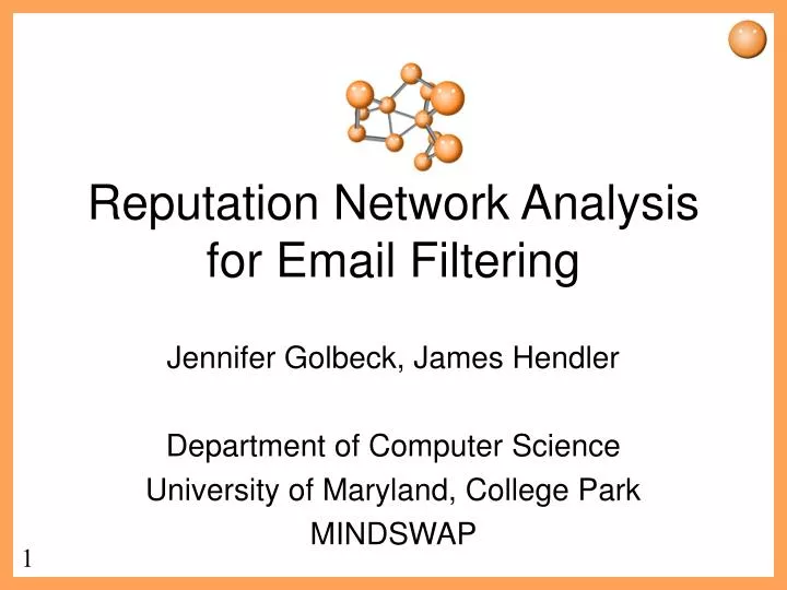 reputation network analysis for email filtering