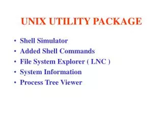 UNIX UTILITY PACKAGE