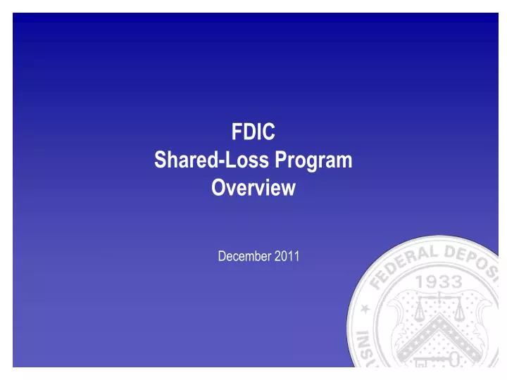 fdic shared loss program overview