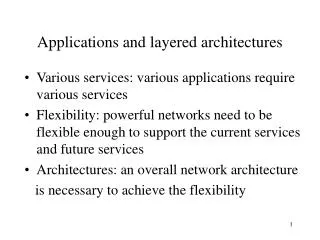 Applications and layered architectures