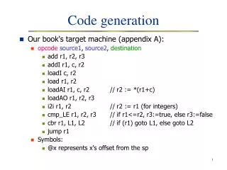 Code generation