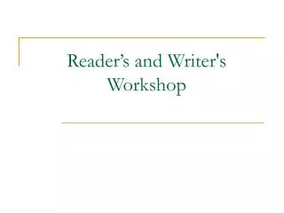 Reader’s and Writer's Workshop
