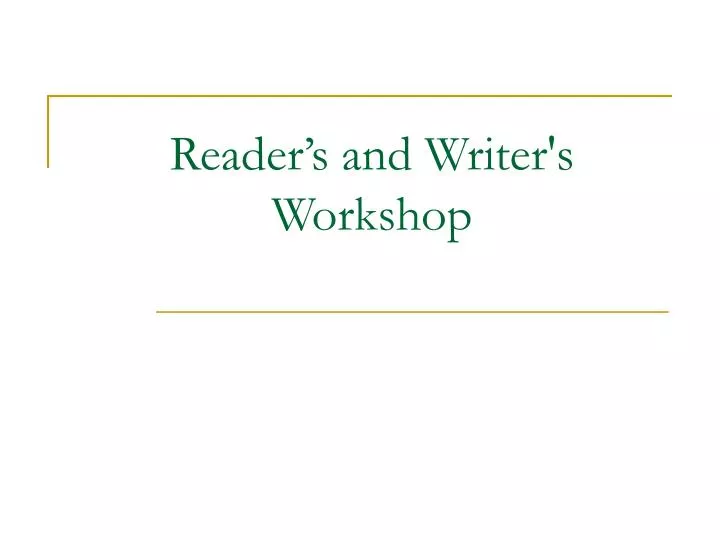 reader s and writer s workshop