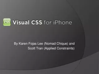 Visual CSS for iPhone