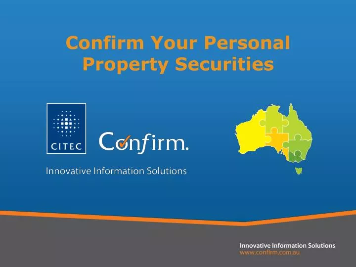 confirm your personal property securities