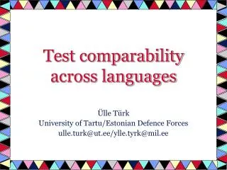 Test comparability across languages