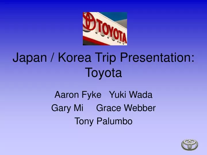 japan korea trip presentation toyota