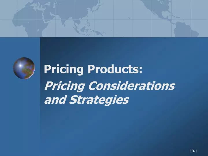 pricing products pricing considerations and strategies