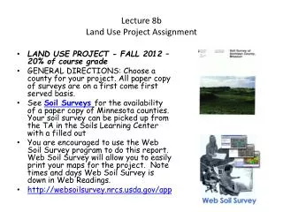 Lecture 8b Land Use Project Assignment