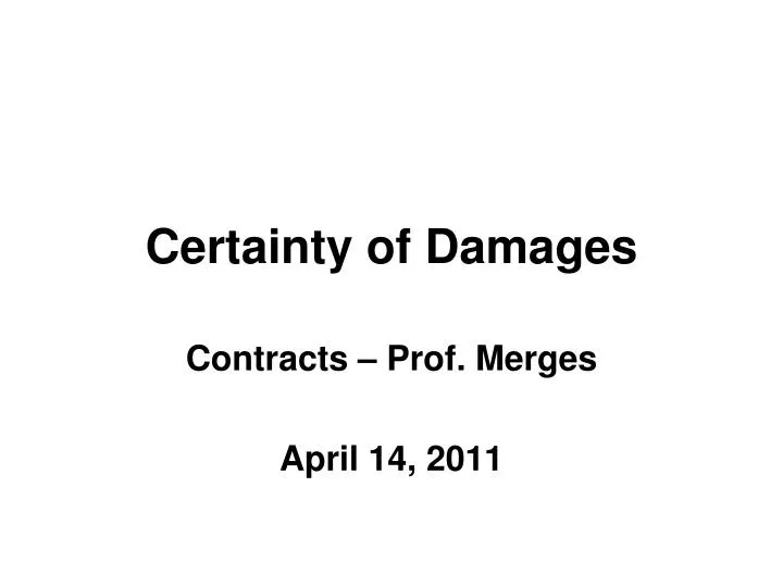 certainty of damages