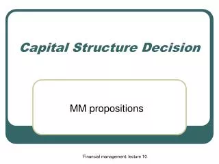 Capital Structure Decision
