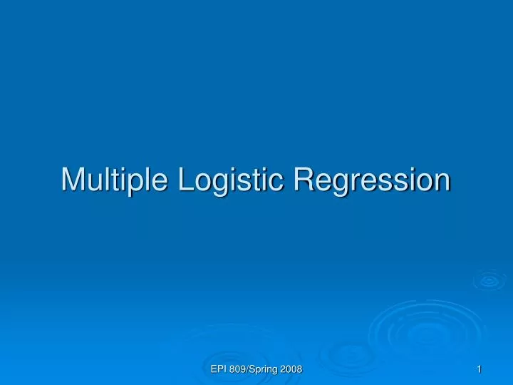 multiple logistic regression